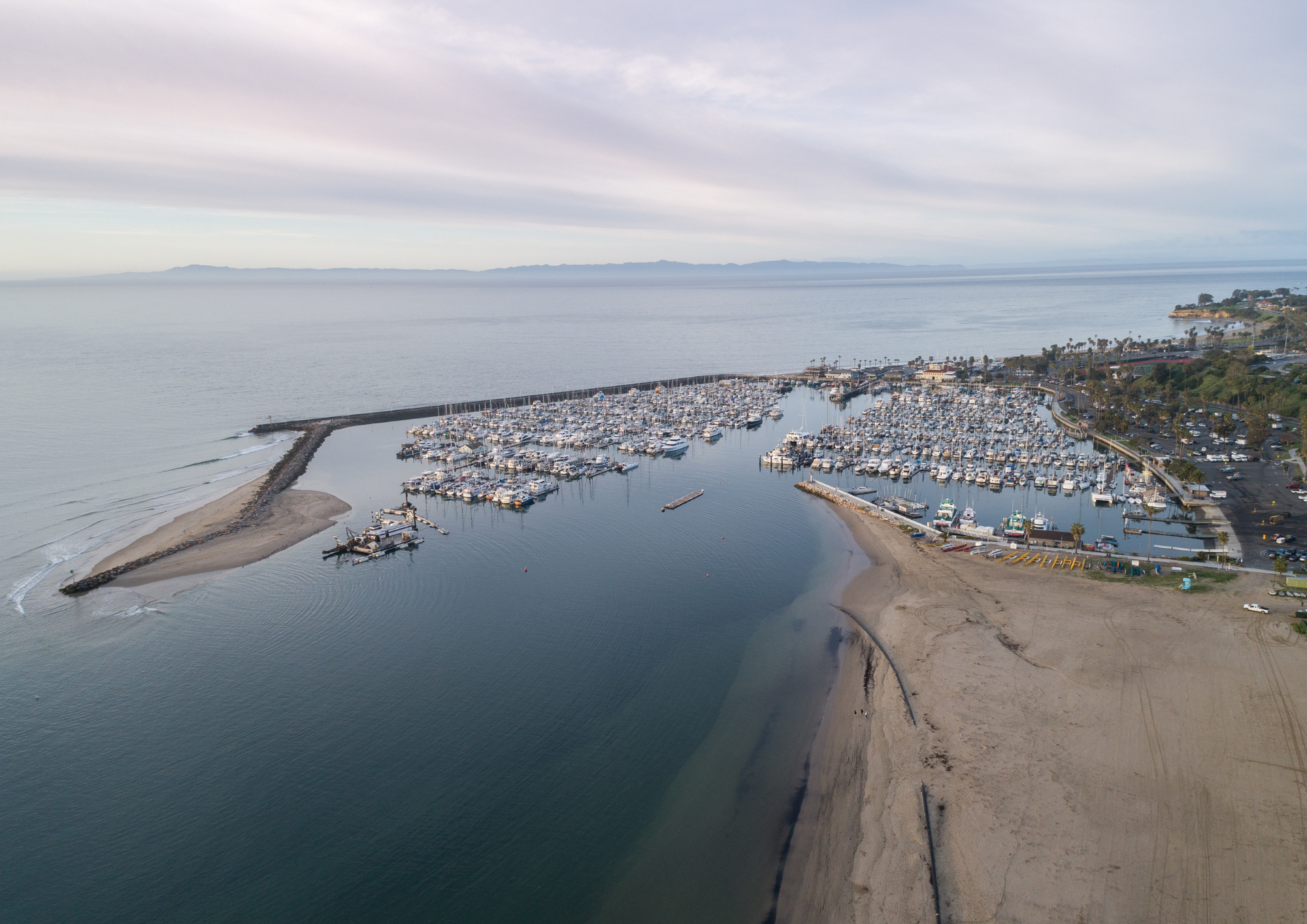 Santa Barbara Harbor with Port Castillo in Background